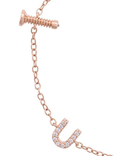 Shop Alison Lou 14kt Rose Gold Screw U Bracelet In Metallic