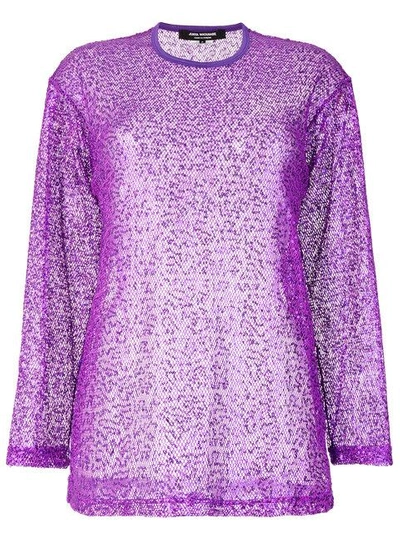 Shop Junya Watanabe Net Detail Sweatshirt - Purple