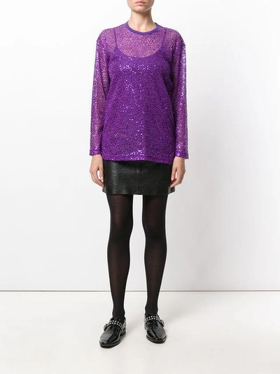Shop Junya Watanabe Net Detail Sweatshirt - Purple