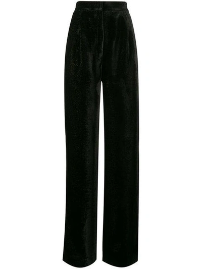 Shop Navro Glitter Velvet Wide-leg Trousers