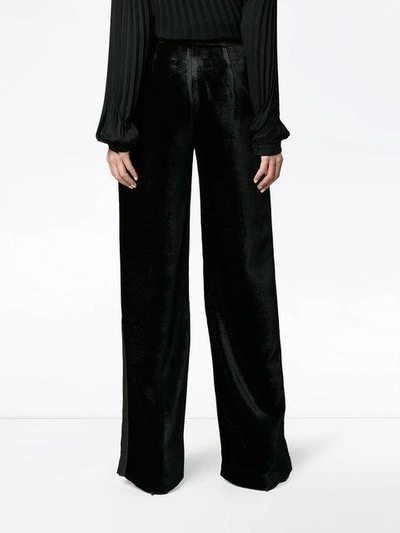 Shop Navro Glitter Velvet Wide-leg Trousers