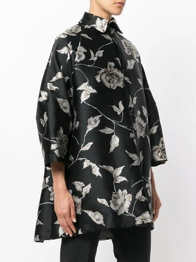 Shop Antonio Marras Oversized Floral Jacket In Black