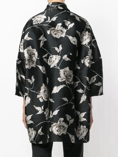 Shop Antonio Marras Oversized Floral Jacket In Black