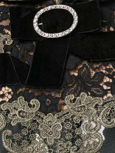 Shop Antonio Marras Bow Detail Floral Dress - Black