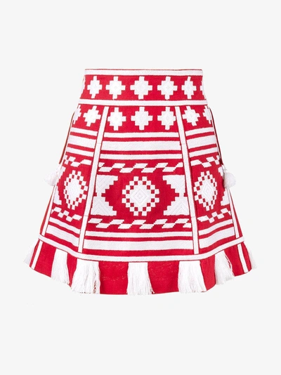 Shop Vita Kin Croatia Woven Mini Skirt In Red