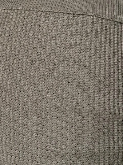 Shop Rick Owens Drop Crotch Knitted Track Pants - Grey