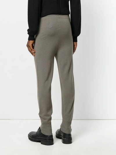 Shop Rick Owens Drop Crotch Knitted Track Pants