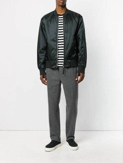 Shop Helmut Lang Reversible Bomber Jacket In Black