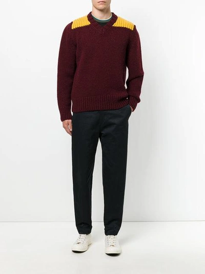 Shop Marni V-neck Sweater In Red