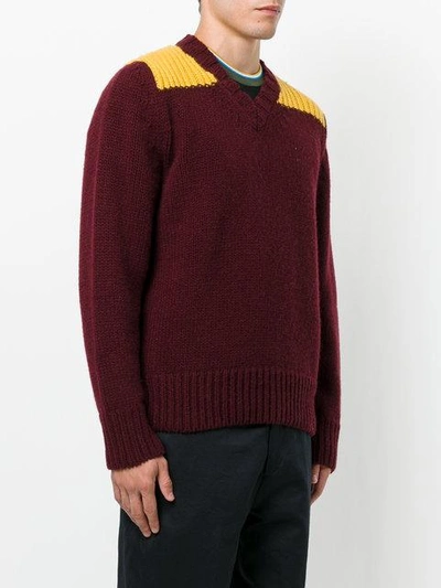 Shop Marni V-neck Sweater In Red