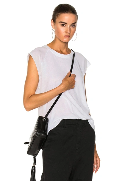 Shop Nili Lotan Short Sleeve Baseball Tee In White