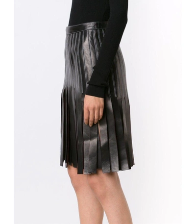 Shop Mugler Black Strappy A-line Skirt