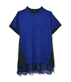SACAI Blue & Dark Green Knit Pullover,210000019952
