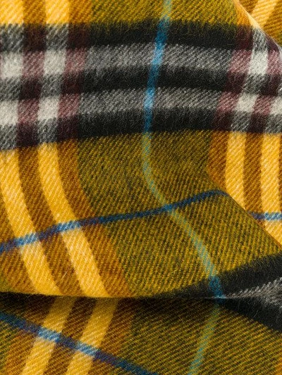 Shop Burberry Check Cashmere Scarf - Yellow