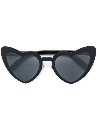 Shop Saint Laurent New Wave Loulou Sunglasses In Black