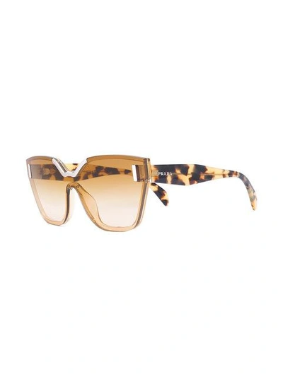 Shop Prada Cat-eye Sunglasses In Brown