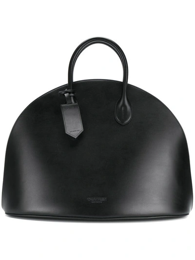 Calvin Klein Half Moon Tote Bag In Black
