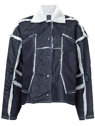 Shop Lærke Andersen Lazy Tech Denim Jacket In Blue