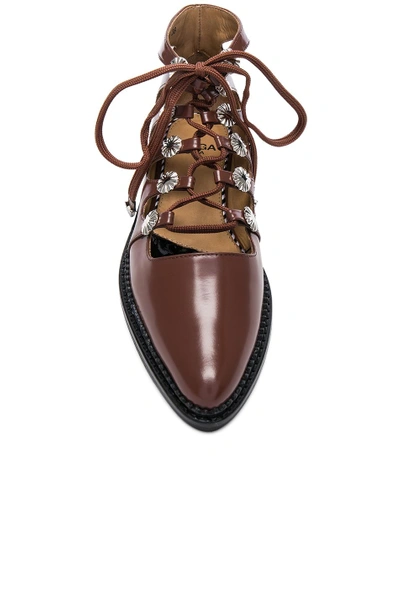 Shop Toga Pulla Lace Up Leather Boots In Brown