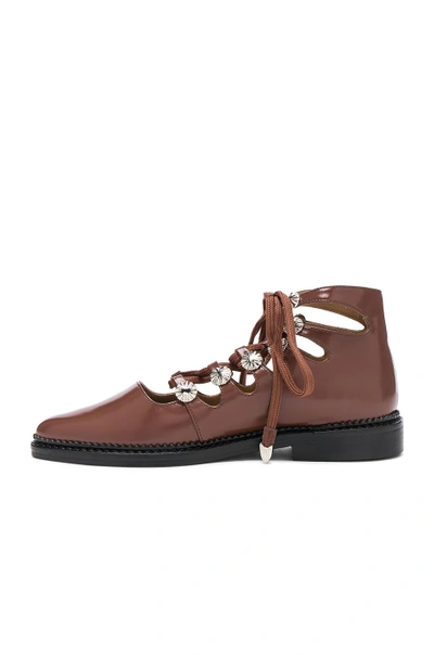 Shop Toga Pulla Lace Up Leather Boots In Brown