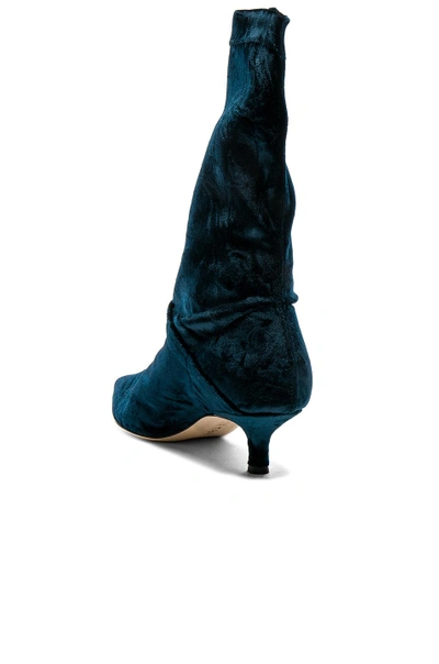 Shop Tibi Harper Velvet Boots In Blue