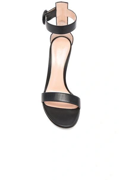 Shop Gianvito Rossi Leather Portofino Heels In Black