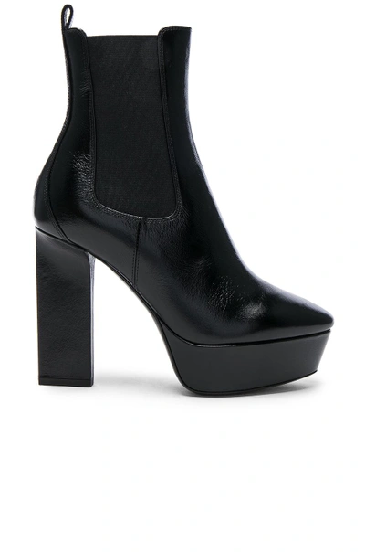 Shop Saint Laurent Leather Vika Platform Boots In Black