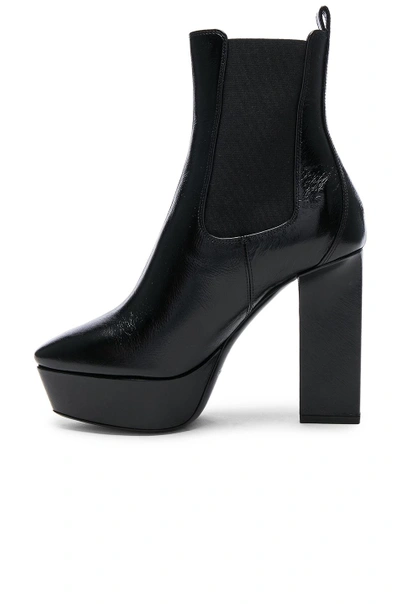 Shop Saint Laurent Leather Vika Platform Boots In Black