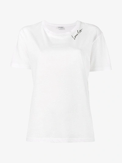 Shop Saint Laurent Lou Lou Print T Shirt In White
