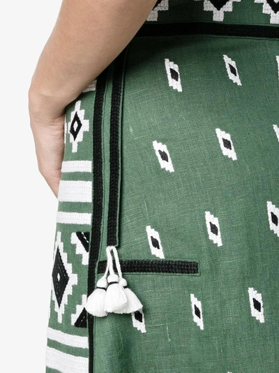 Shop Vita Kin Croatia Embroiderd A-line Skirt In Green