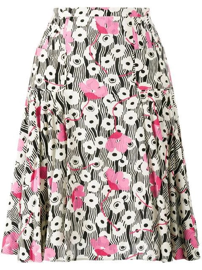Shop Valentino Pleated Skirt - Multicolour
