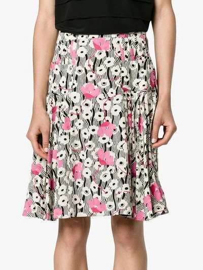 Shop Valentino Pleated Skirt - Multicolour