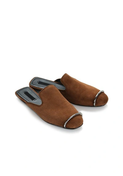 Shop Alexander Wang Jaelle Suede Slide In Brown