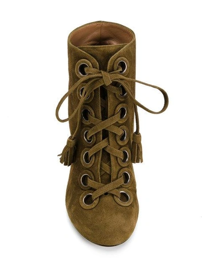 Shop Laurence Dacade Lace-up Ankle Boots - Green