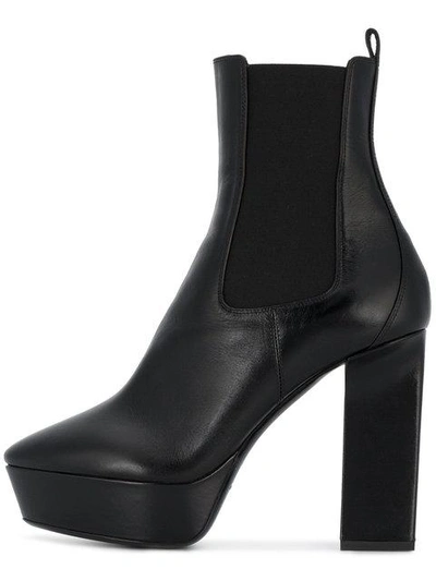 Shop Saint Laurent Black Vika 125 Leather Platform Boots