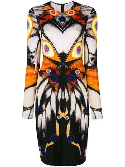 Shop Givenchy Symmetric Butterfly Dress In Multicolour