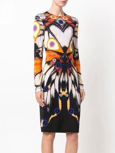 Shop Givenchy Symmetric Butterfly Dress In Multicolour