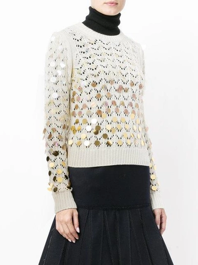 Shop Marc Jacobs Sequined Open In Neutrals