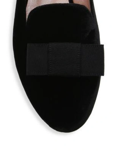 Shop Tabitha Simmons Masha Round Toe Velvet Mules In Black