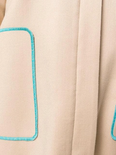 Shop Agnona Contrast Stitch Jacket - Neutrals