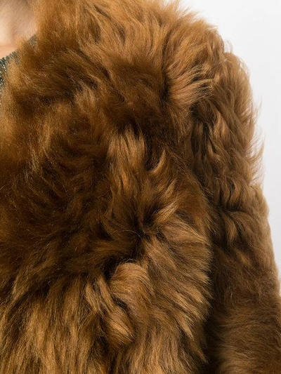 Rochas 웨이스트 벨트 퍼 코트