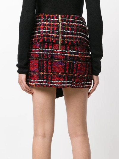 Shop Balmain Tweed Mini Skirt - Black