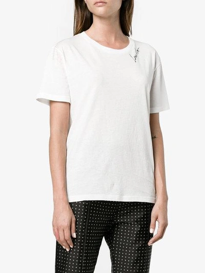 Shop Saint Laurent Lou Lou Print T Shirt - White