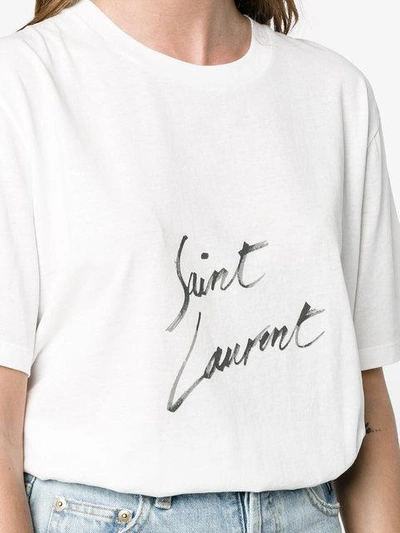 Shop Saint Laurent Logo T-shirt In White