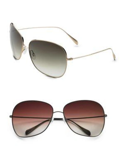 Shop Oliver Peoples Elsie Round Sunglasses In Walnut