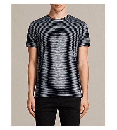 Shop Allsaints Tonic Trid Cotton-jersey T-shirt In Ink Navy/grey