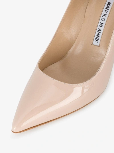 Shop Manolo Blahnik Nude Bb 105 Patent Leather Pumps In Beige