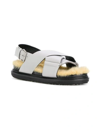 Shop Marni Crossover Sandals - 00n07 Grigio