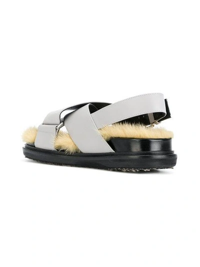 Shop Marni Crossover Sandals - 00n07 Grigio