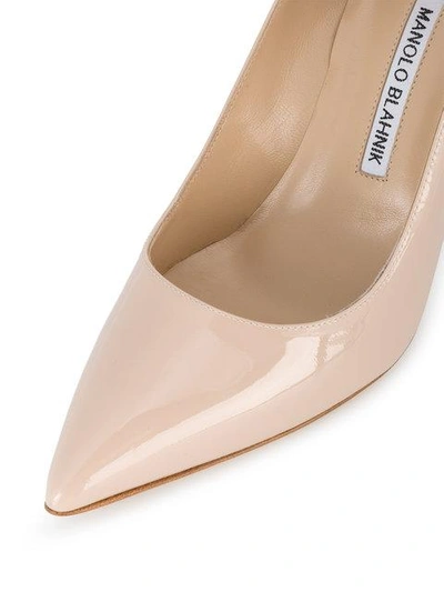 Shop Manolo Blahnik Nude Bb 105 Patent Leather Pumps